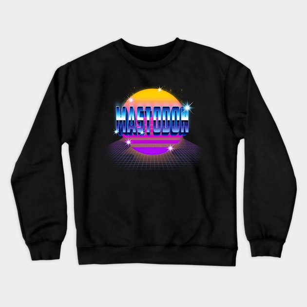 Retro Pattern Mastodon 80s 90s Birthday Style 70s 80s Crewneck Sweatshirt by Gorilla Animal